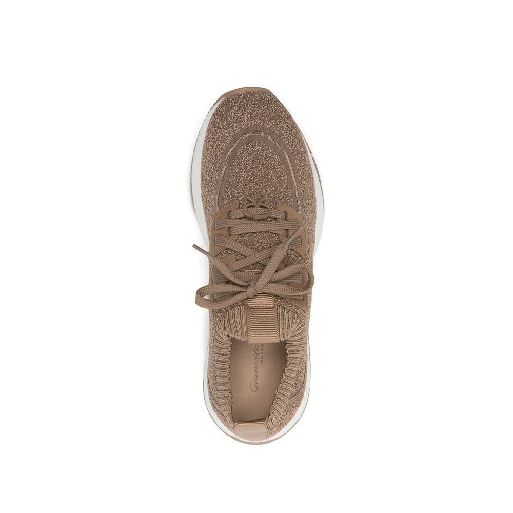 Gianvito Rossi 100% Fabric upper; Fabric lining; Leather insole; Rubber sole sneaker in brown — view 4