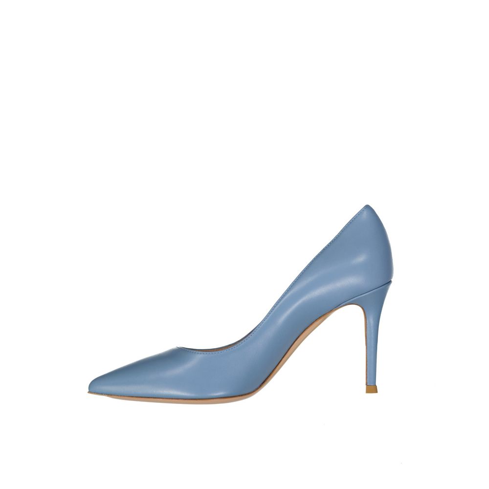Gianvito Rossi 100% Leather (upper pump in blue — view 3