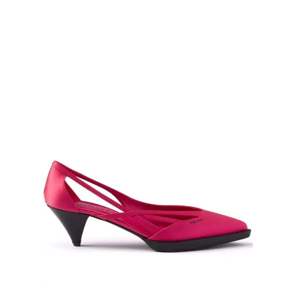 Prada 100% Silk (Upper); Leather (Inner pump in pink