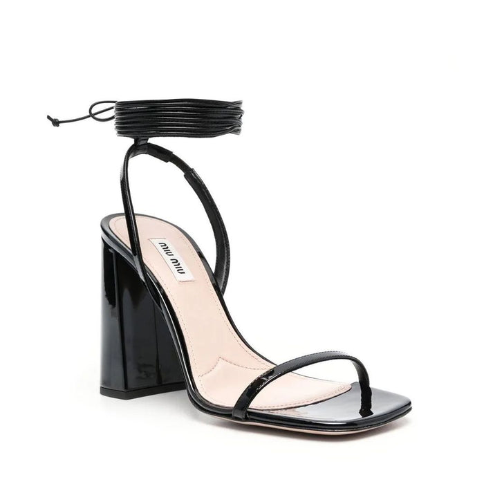 Miu Miu 100% calf leather sandal in black — view 2