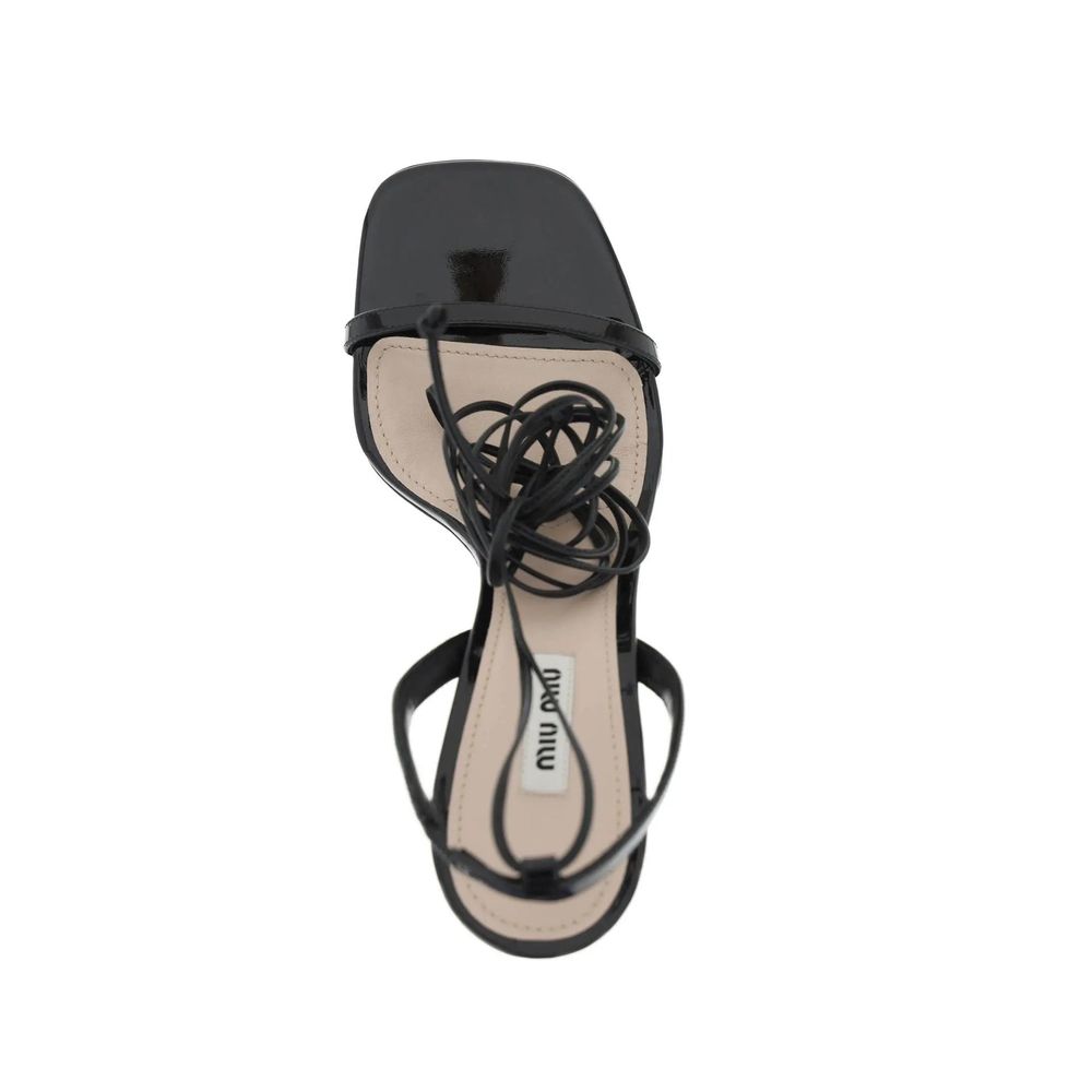 Miu Miu 100% calf leather sandal in black — view 4