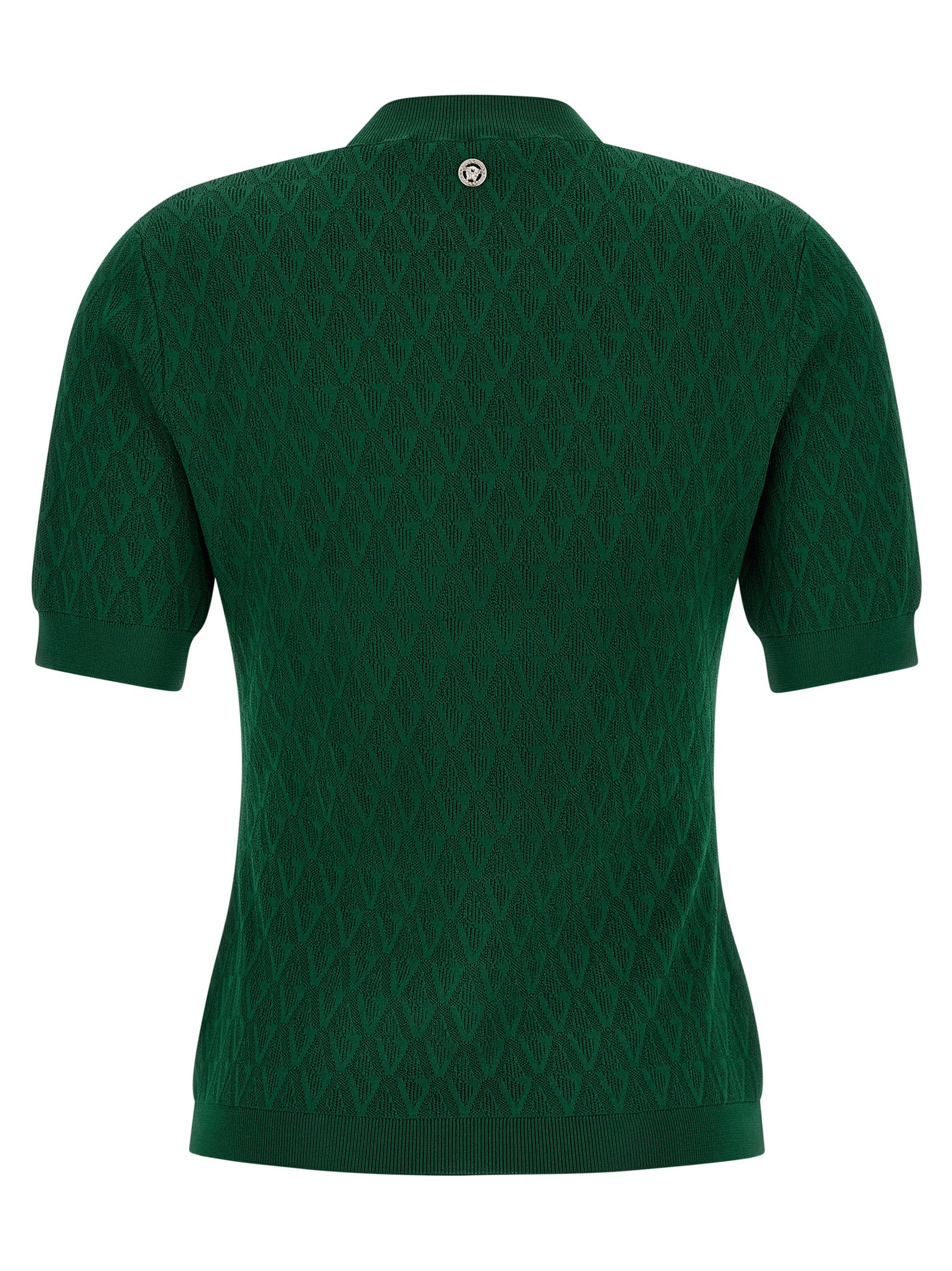 V-pattern T-shirt Green Viscose Nylon Elastane