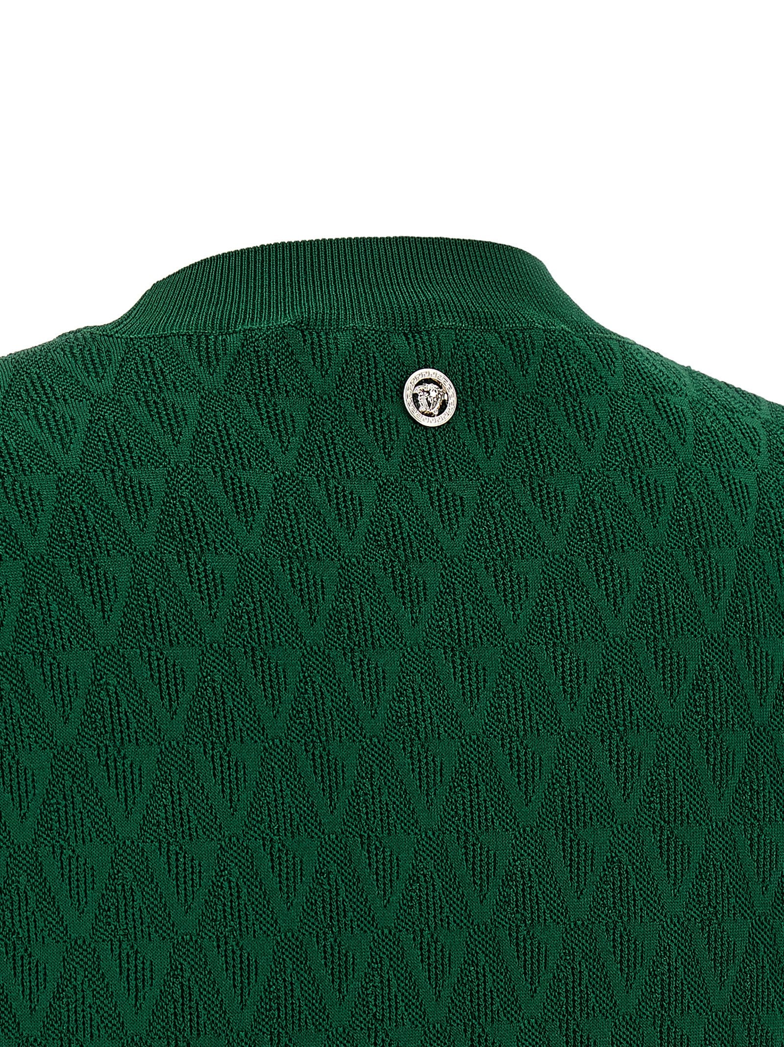V-pattern T-shirt Green Viscose Nylon Elastane