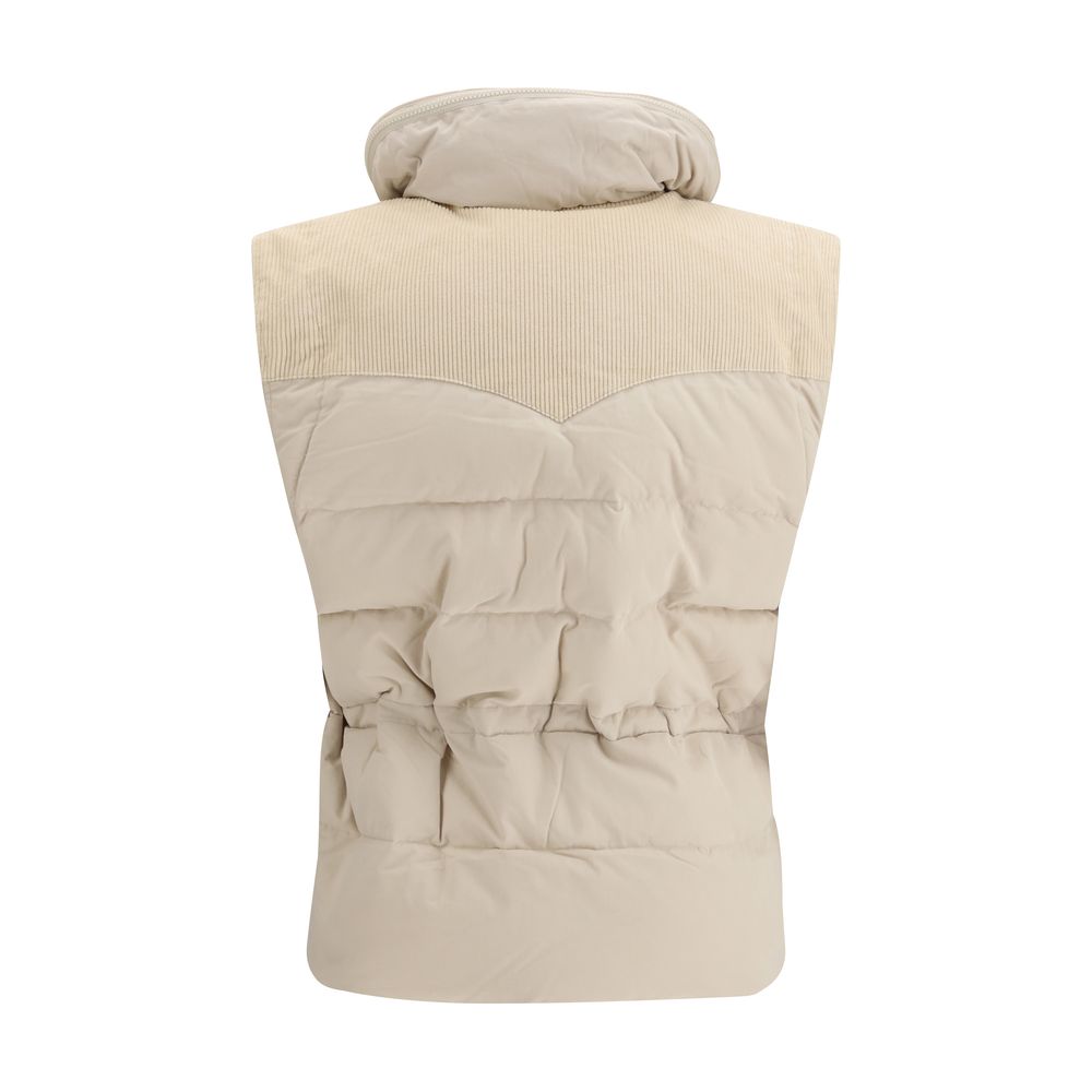 Marant Etoile Outer: 70% Polyamide 30% Cotton; Inner: 50% Cotton 50% Polyester gilet in beige — view 2