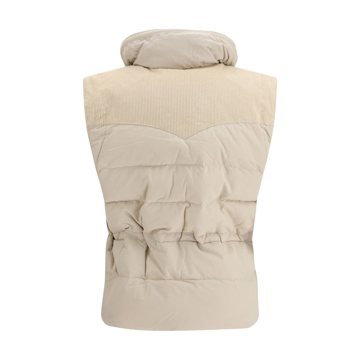 Marant Etoile Outer: 70% Polyamide 30% Cotton; Inner: 50% Cotton 50% Polyester gilet in beige — view 2