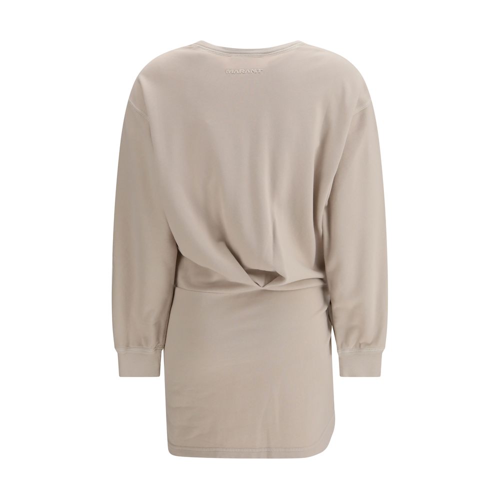 Marant Etoile 100% Cotton sweatshirt dress in beige — view 2