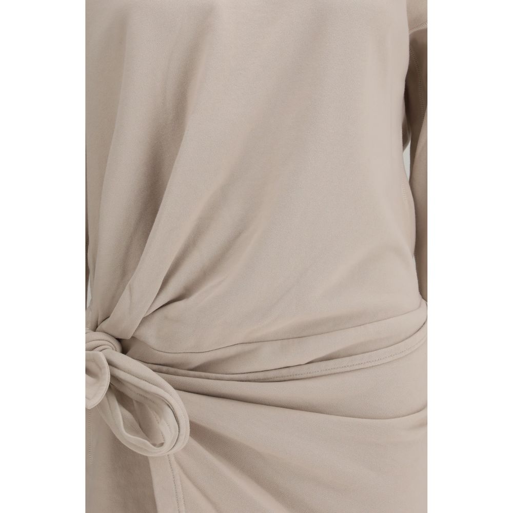 Marant Etoile 100% Cotton sweatshirt dress in beige — view 3
