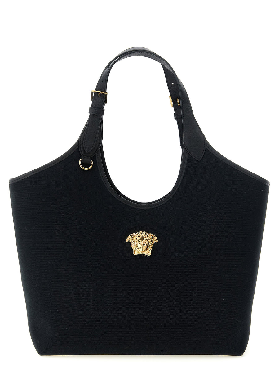 Versace La Medusa Shoulder Bag — Black
