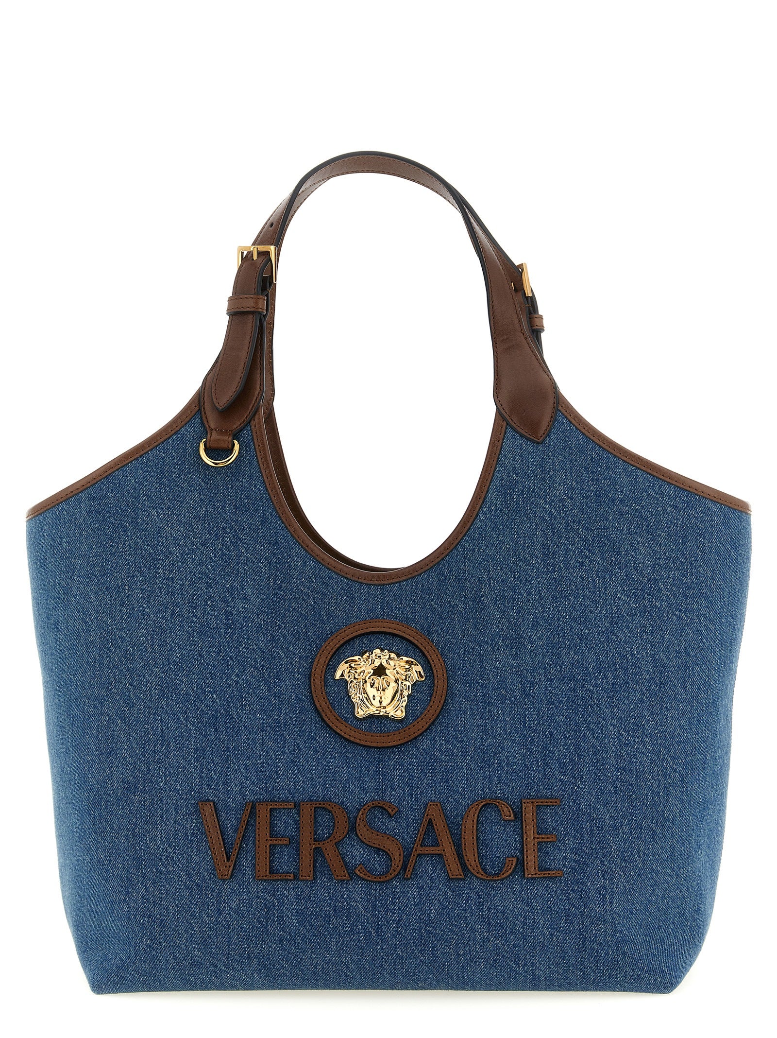 Medium La Medusa shopping bag Blue Cotton Tote