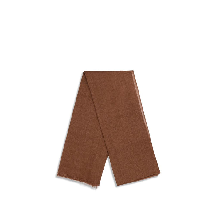 Brunello Cucinelli 55% Cashmere (capra hircus) scarf in brown — view 2
