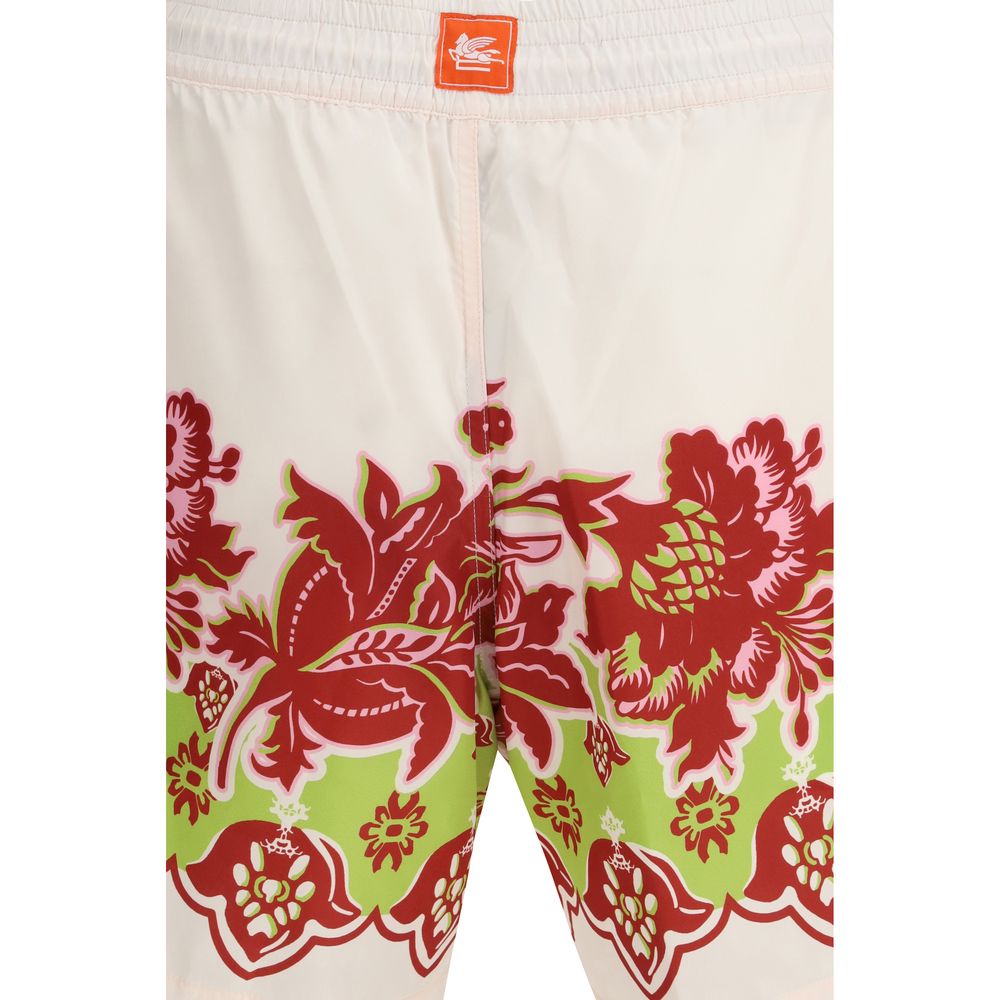 Etro 100% Polyester shorts in white — view 3