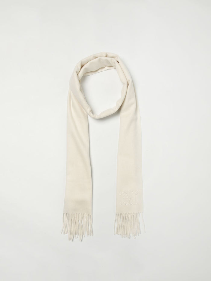Max Mara 100% Cashmere scarf in white — view 2