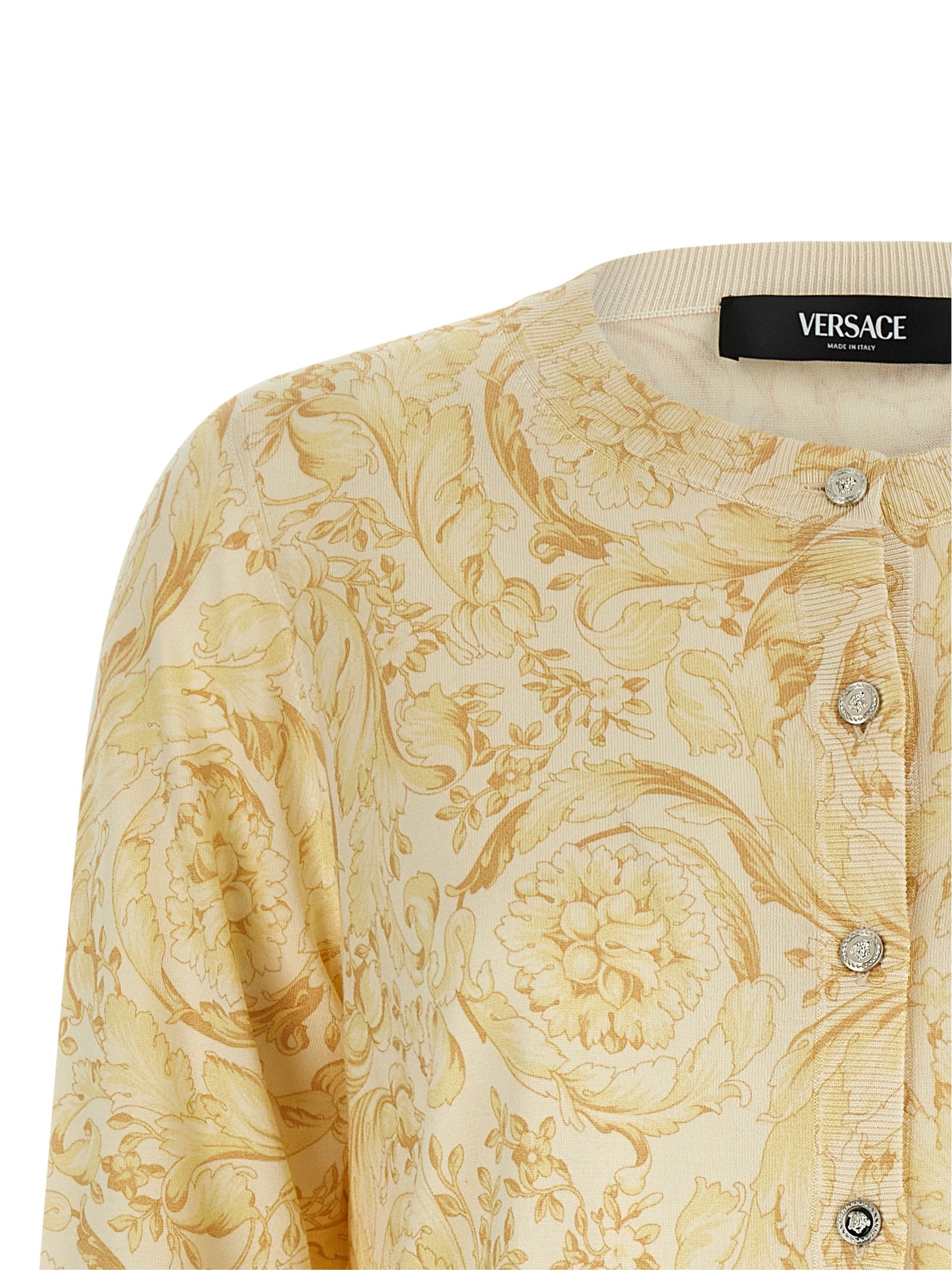 Barocco 92 cardigan Yellow Silk Sweater, Cardigans