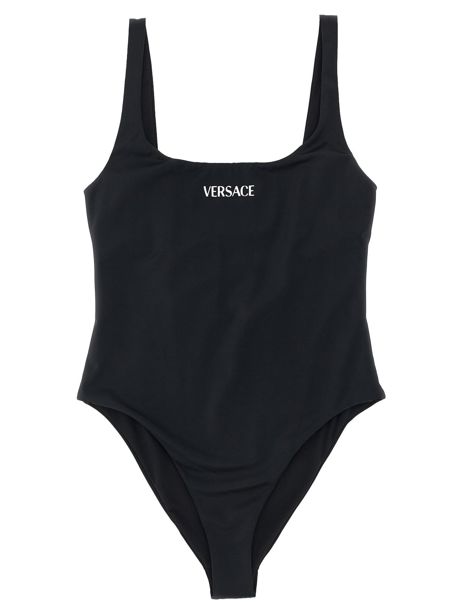 Versace Logo one-piece swimsuit Black Nylon Beachwear
