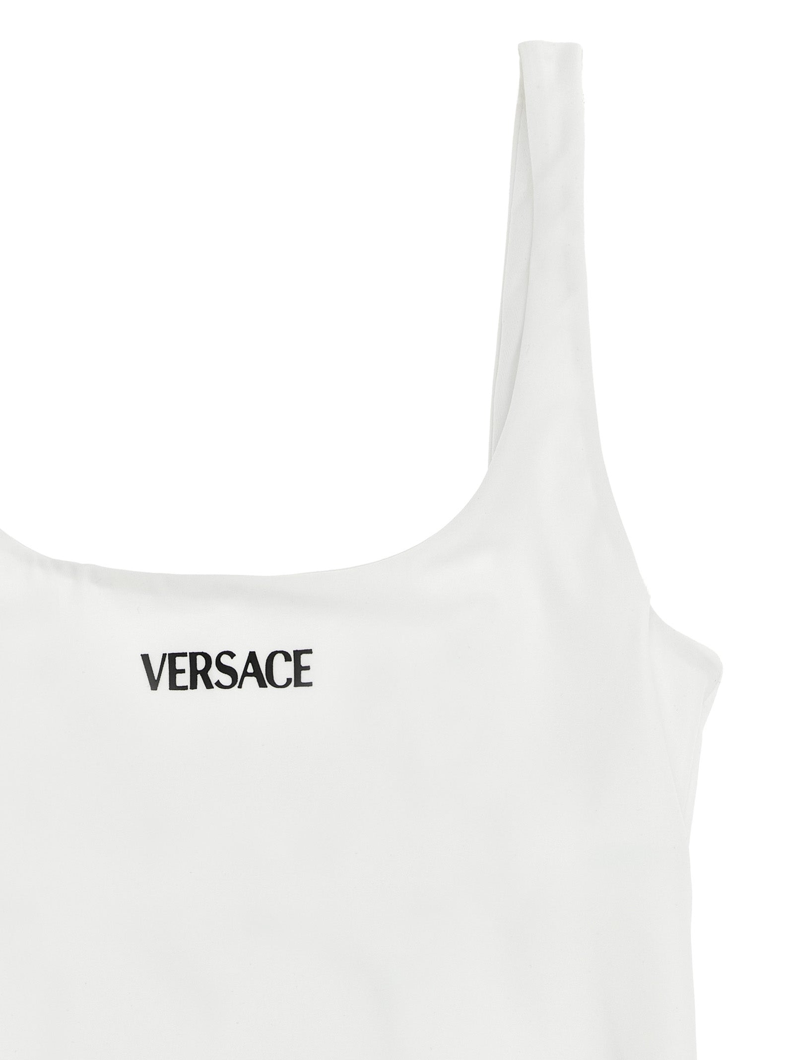 Versace Logo one-piece swimsuit White Nylon Beachwear
