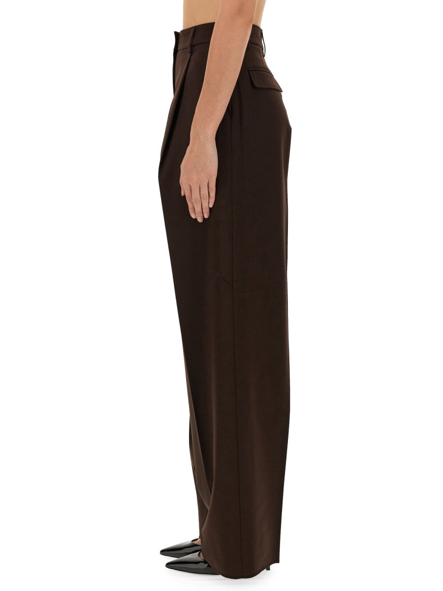 Axel Pants Brown Polyester Trousers