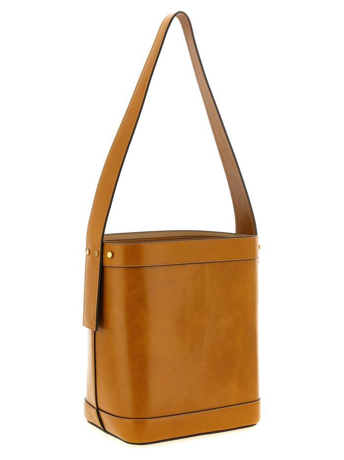 Pivot Small Bucket Bag Brown Calfskin Leather (bos Taurus) Shoulder