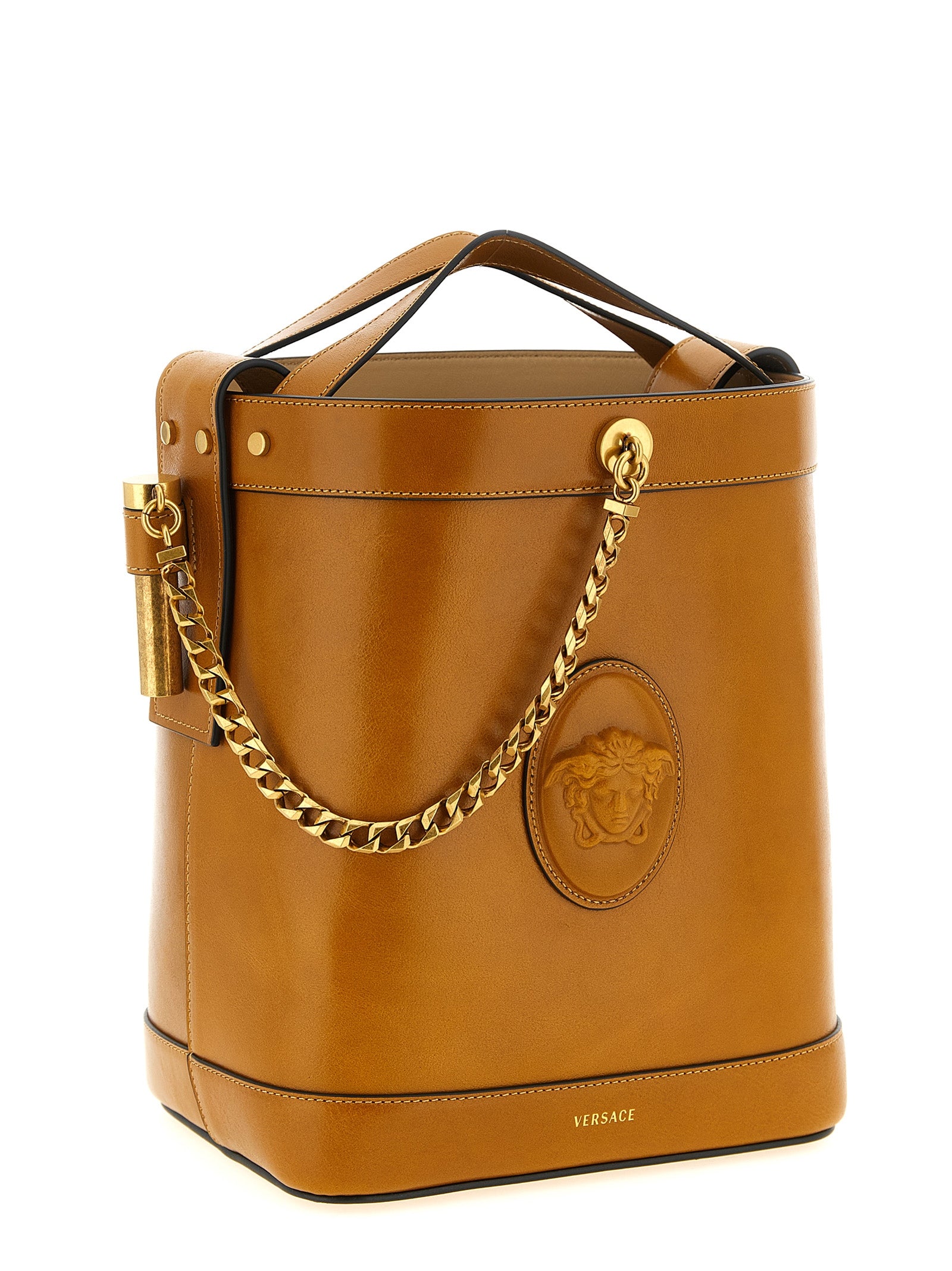 Pivot Small Bucket Bag Brown Calfskin Leather (bos Taurus) Shoulder