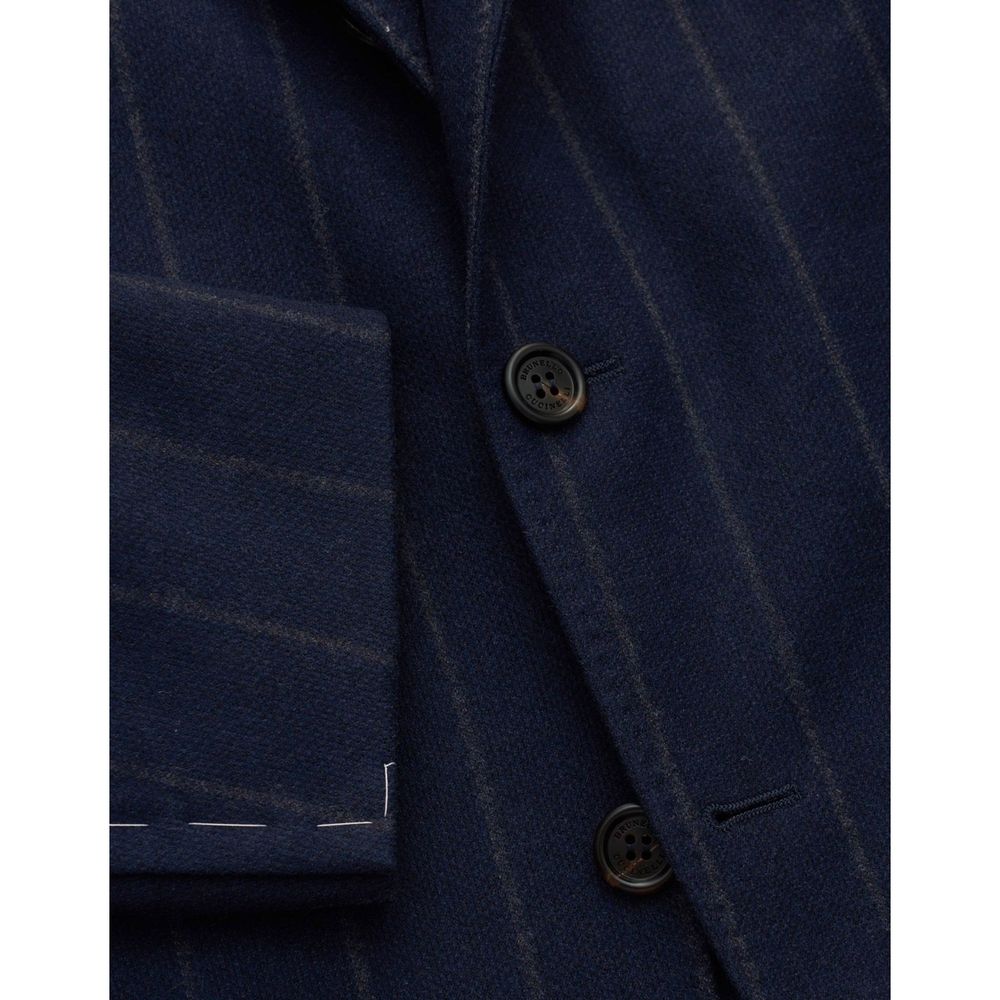 Brunello Cucinelli 89% Virgin Wool blazer in navy — view 3