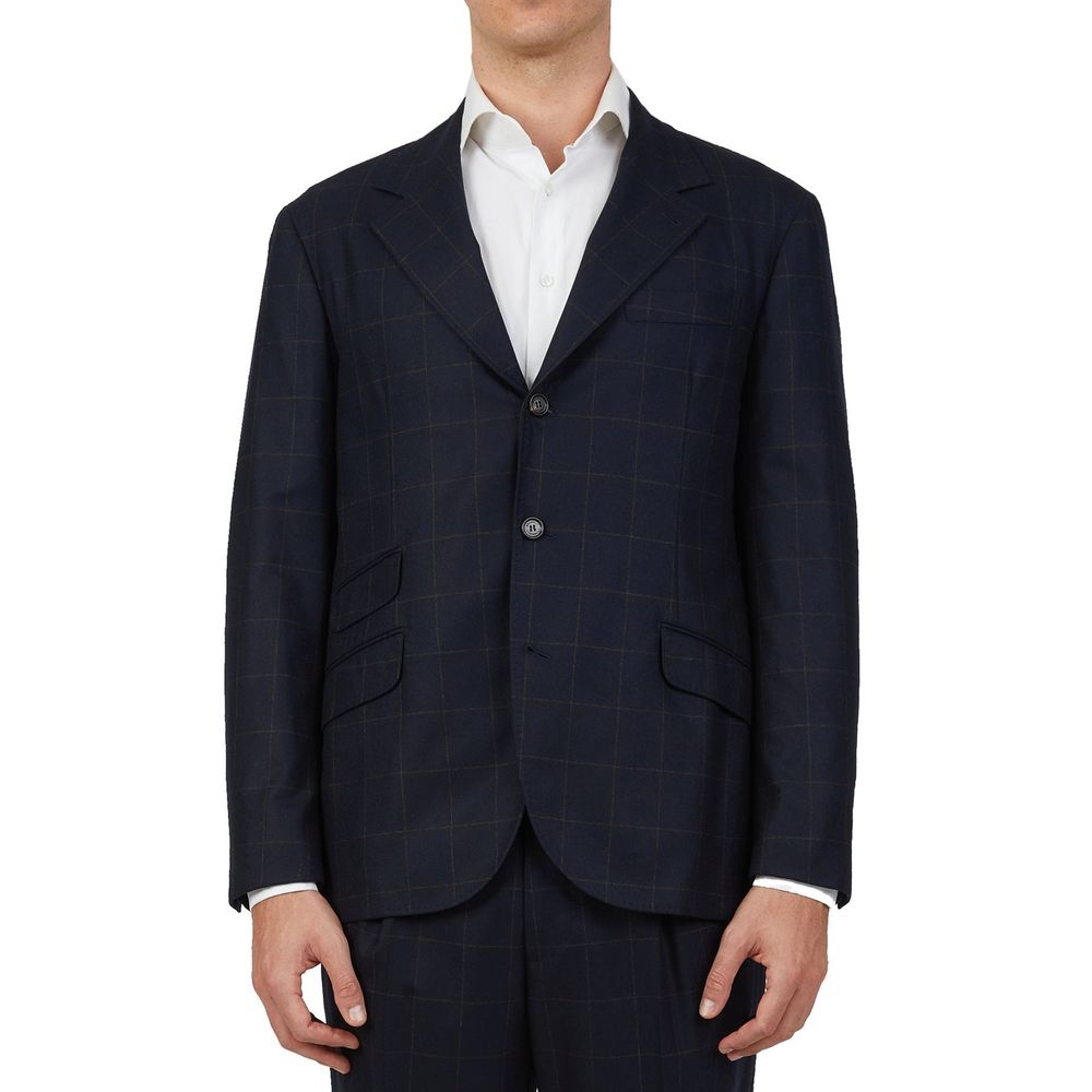 Brunello Cucinelli 93% Wool pant suit in navy — view 2