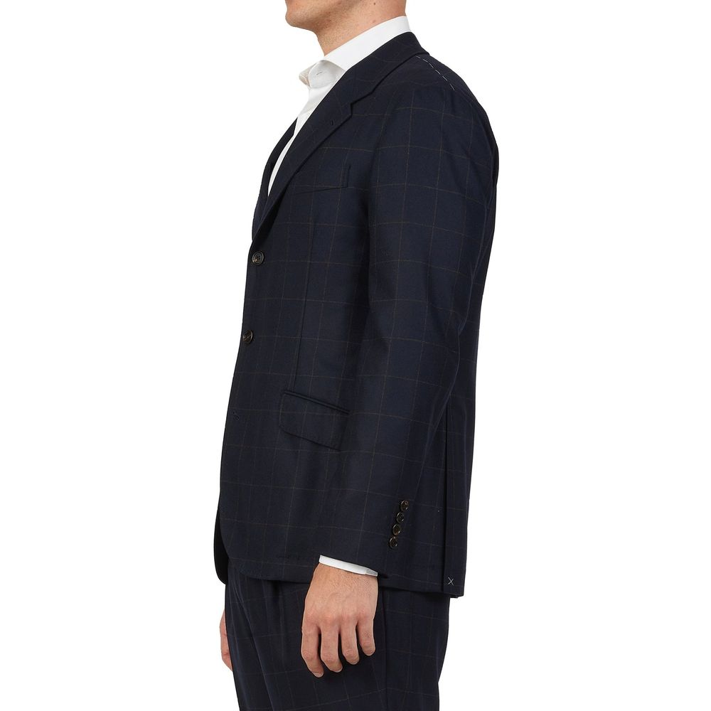 Brunello Cucinelli 93% Wool pant suit in navy — view 3