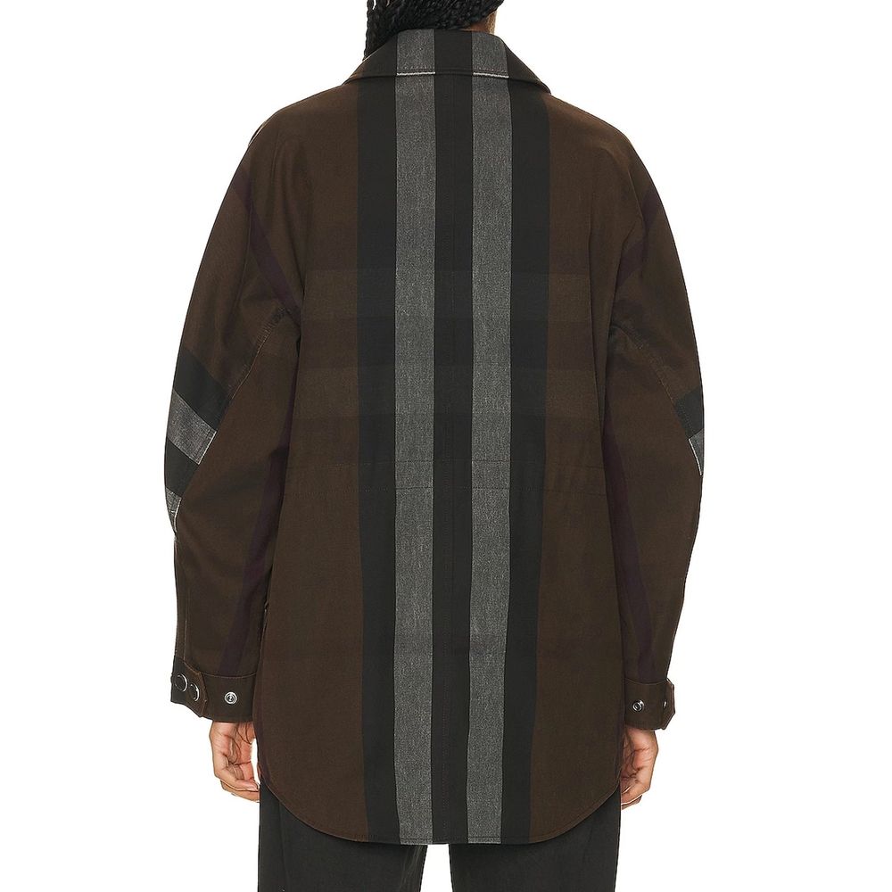 Burberry 34% Cotton overshirt in brown — view 3
