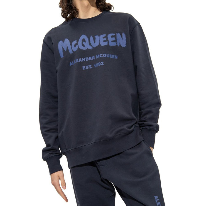 Alexander McQueen 100% Cotton sweatshirt in navy — view 2