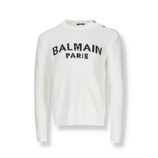 Balmain 100% Cotton sweatshirt in white