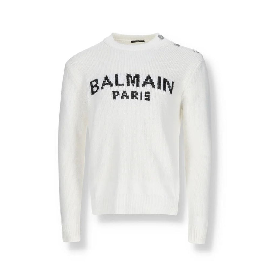 Balmain 100% Cotton sweatshirt in white