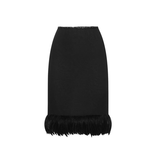 Saint Laurent 100% silk skirt in black