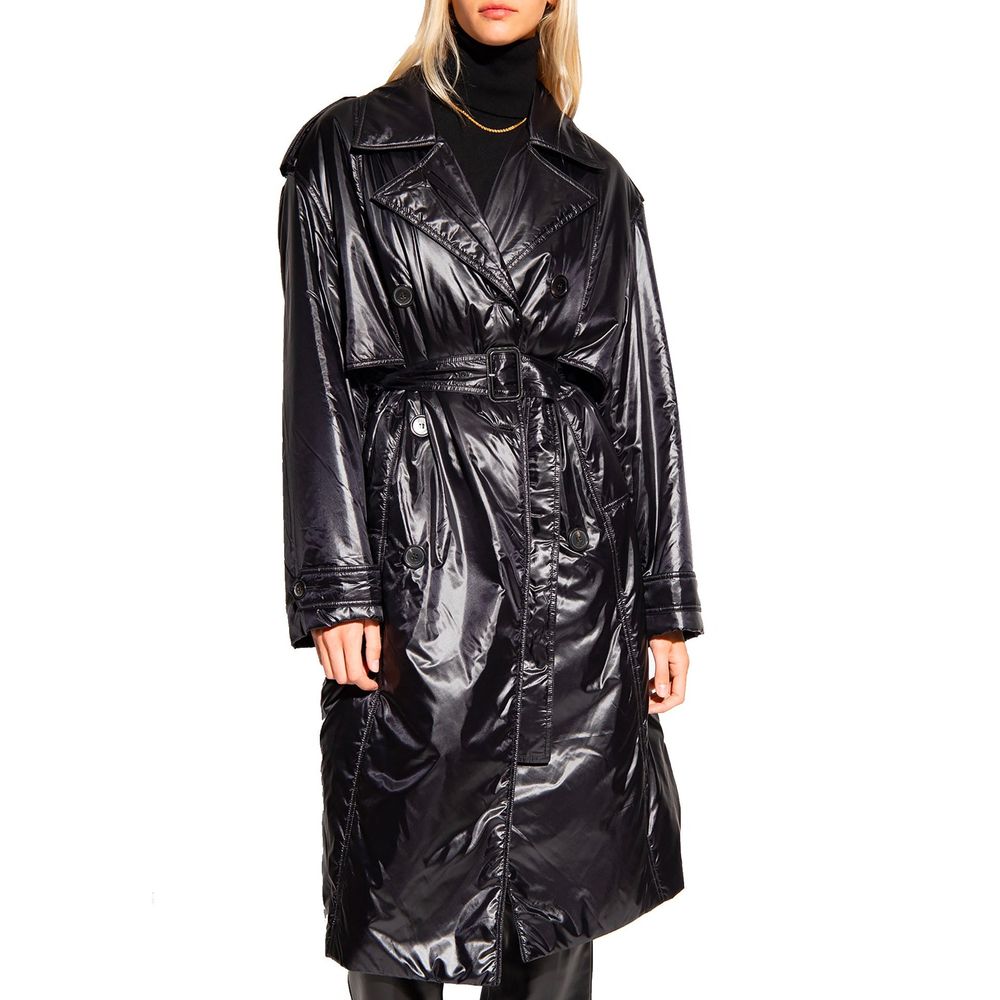 Saint Laurent 100% polyamide coat in black — view 2
