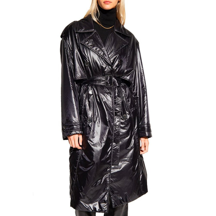 Saint Laurent 100% polyamide coat in black — view 2