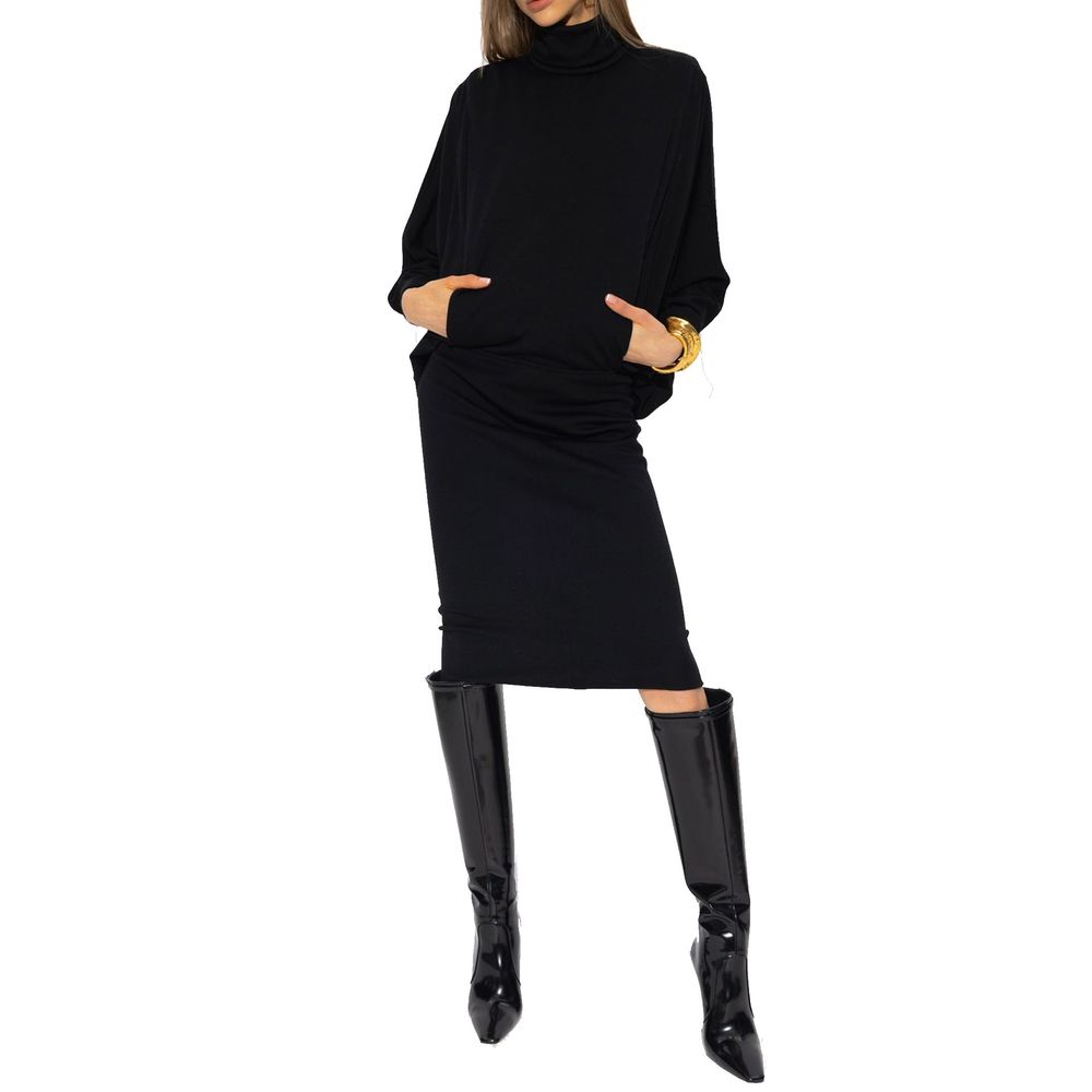 Saint Laurent 100% Wool dress in black — view 2