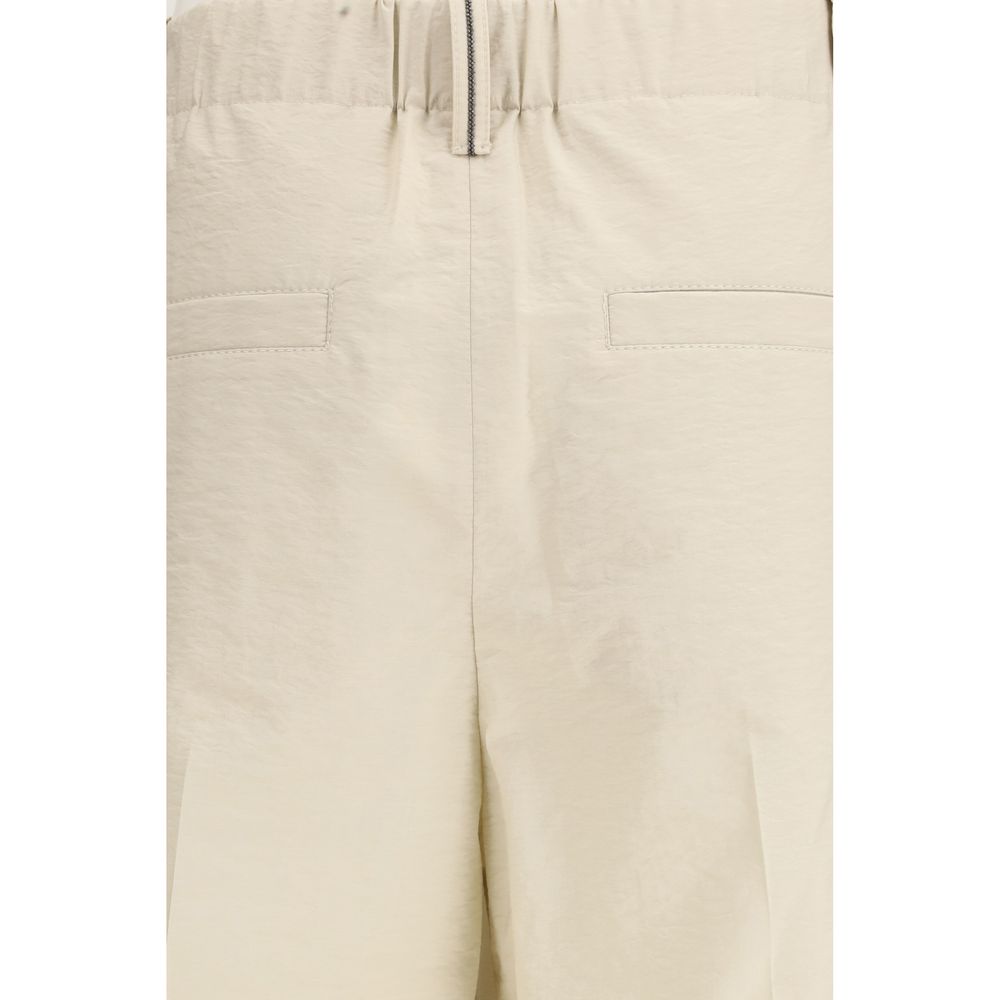 Brunello Cucinelli 75% Cotton trousers in beige — view 3