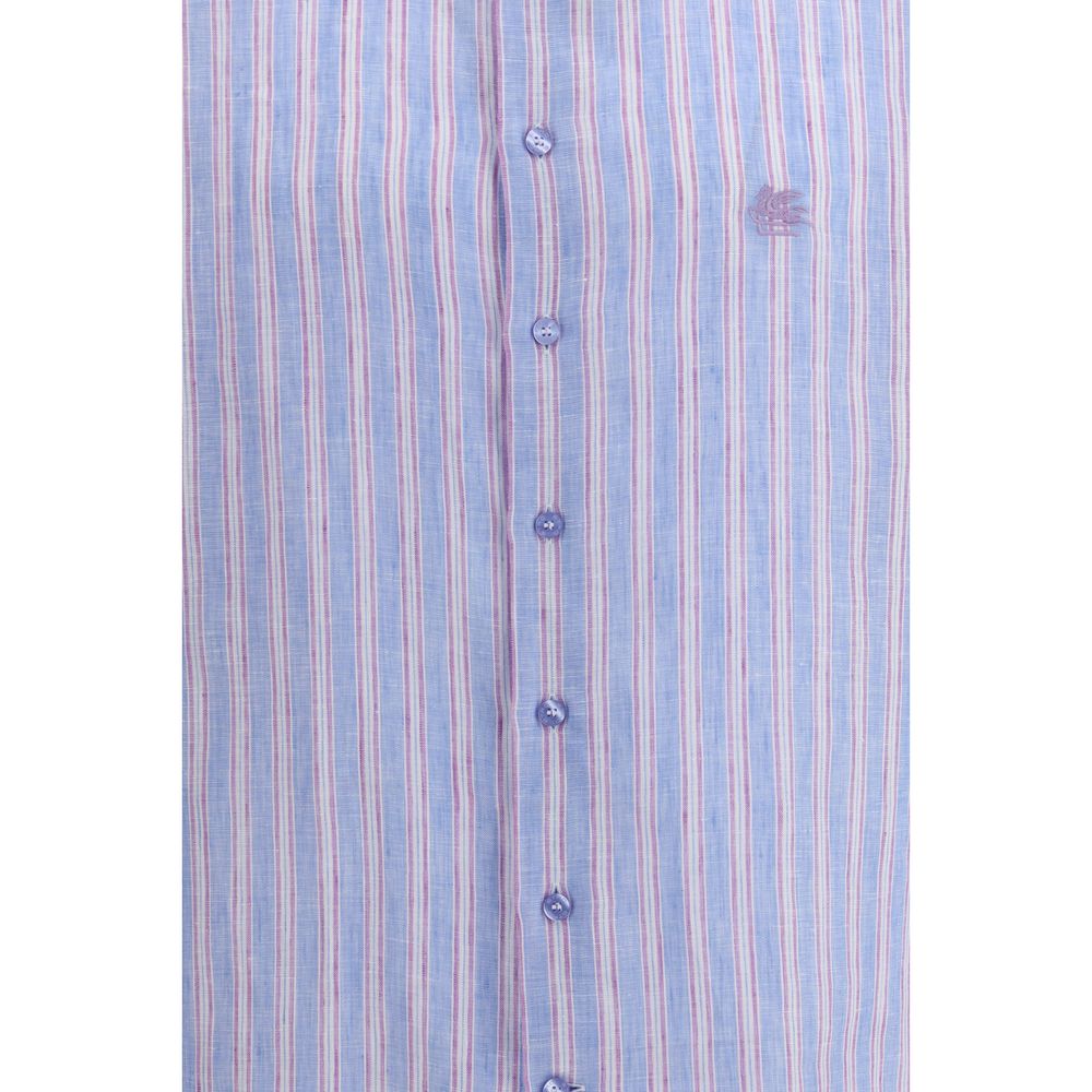 Etro 100% Linen shirt in blue — view 3