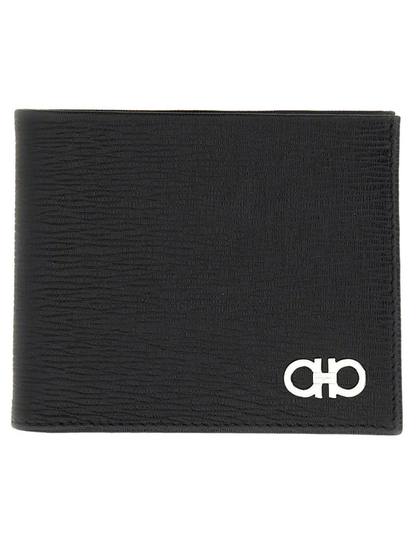Wallet Gancini Black Calf Leather & Purses