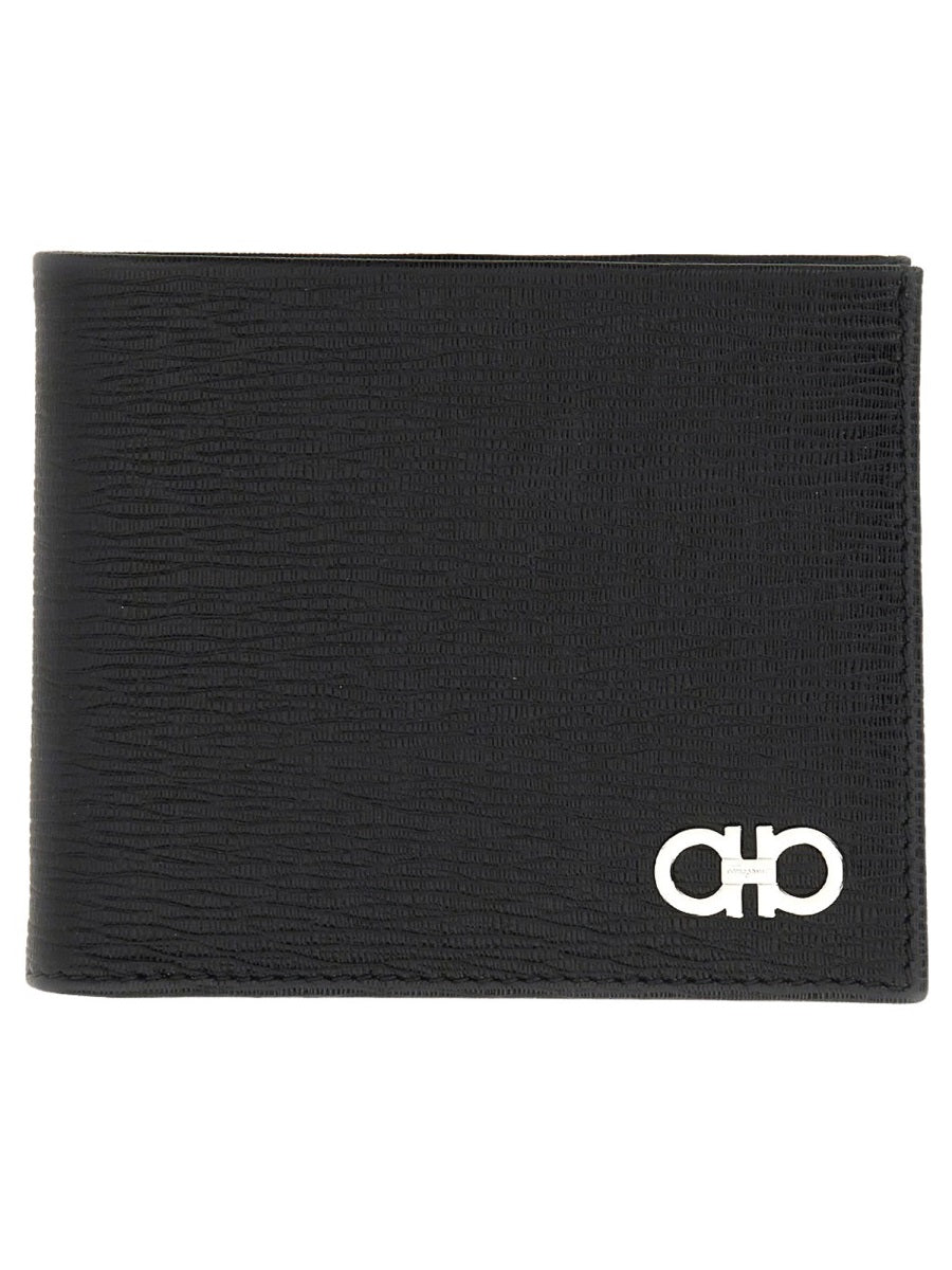 Wallet Gancini Black Calf Leather & Purses