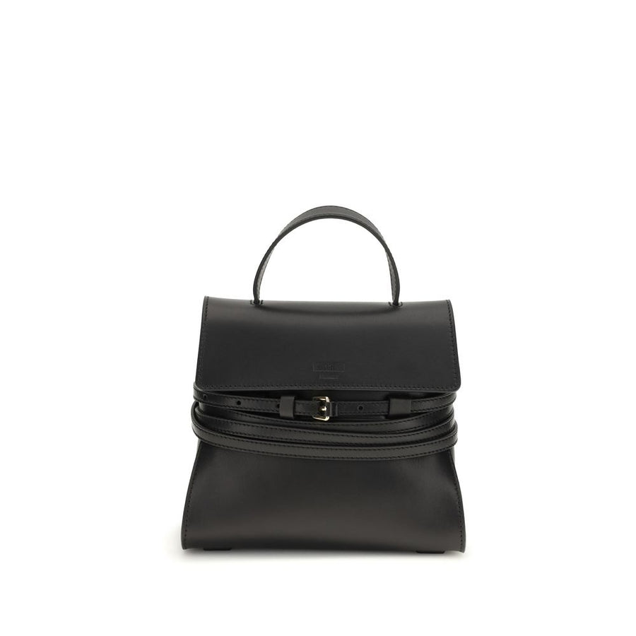Moschino 100% Calf Leather Bos Taurus top handle bag in black