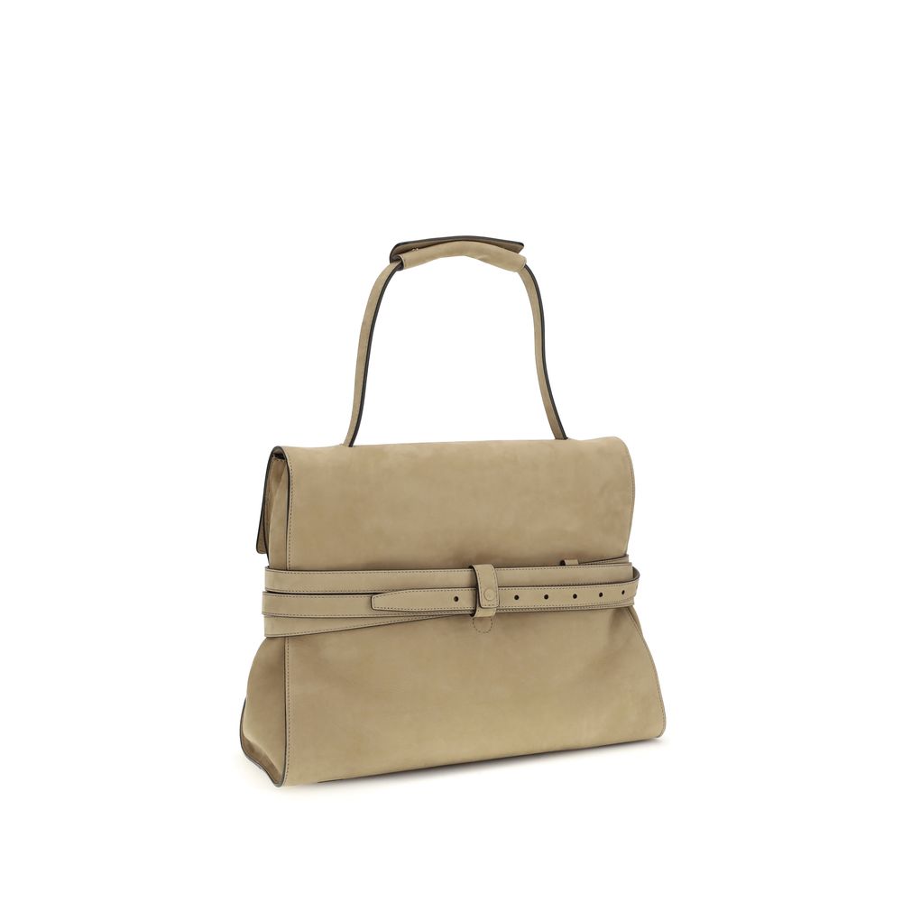 Beige Calf Leather Bos Taurus Handbag Bag