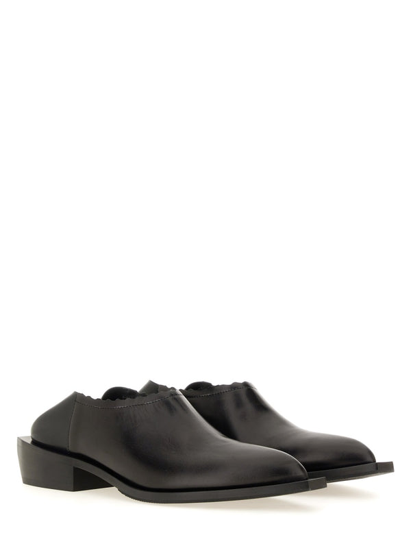 Shootie Cuban Heel Black Leather Loafers