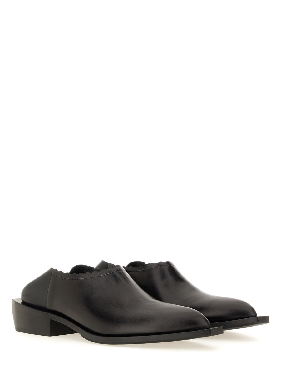 Shootie Cuban Heel Black Leather Loafers