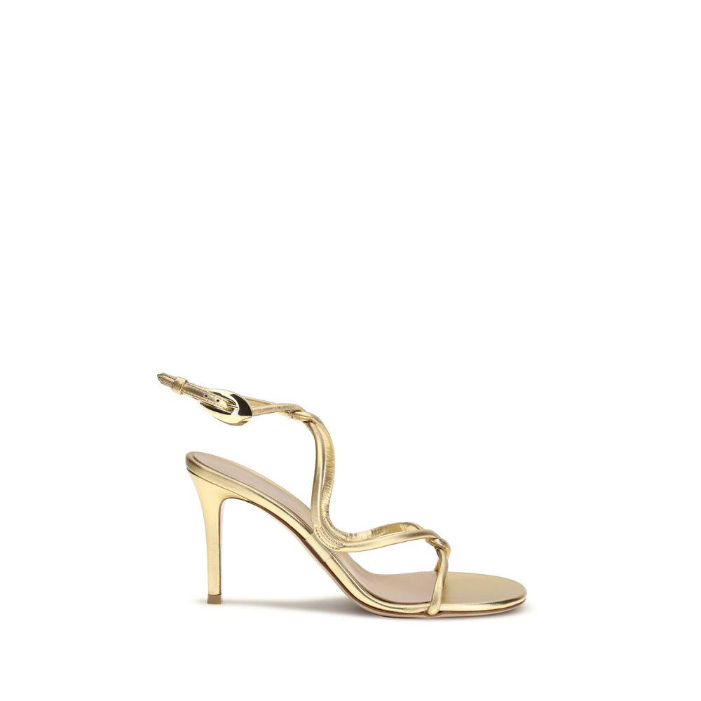 Gianvito Rossi 100% Calf Leather Bos Taurus sandal in gold