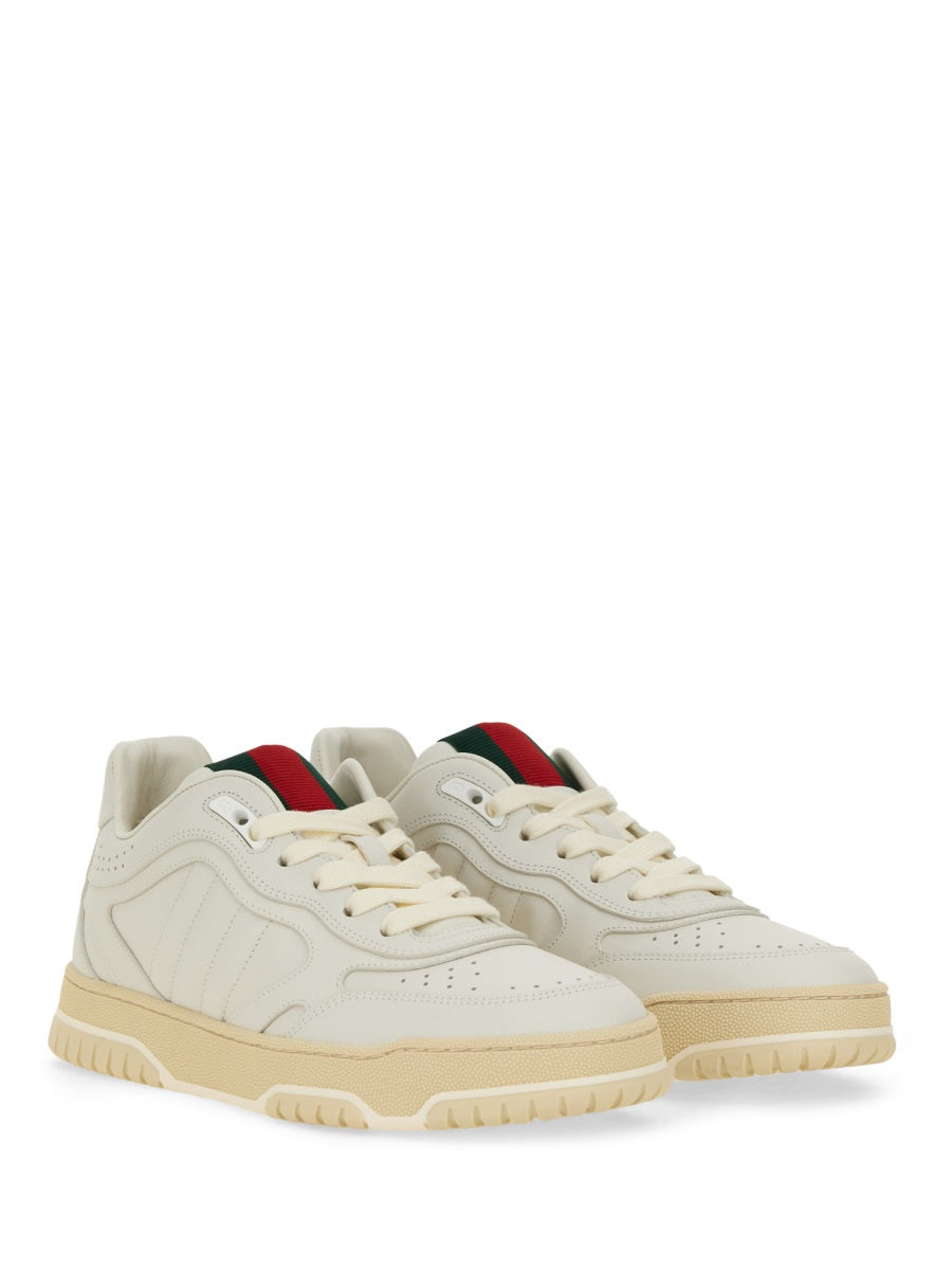 Sneakers Re-Web White Leather Trainers