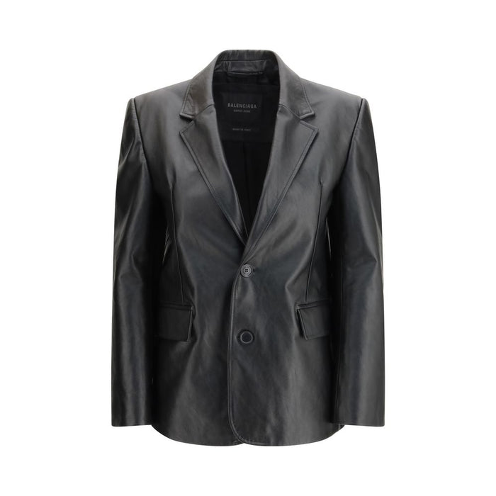 Balenciaga 100% Calf Leather Bos Taurus blazer in black