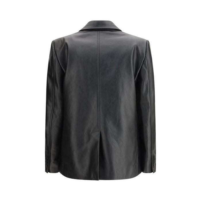 Balenciaga 100% Calf Leather Bos Taurus blazer in black — view 2