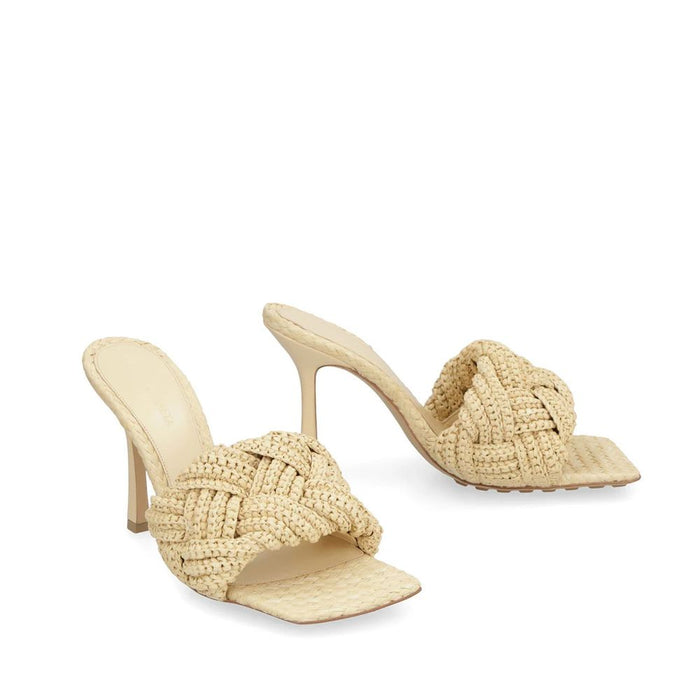 Bottega Veneta 100% Raffia upper mule in beige — view 2