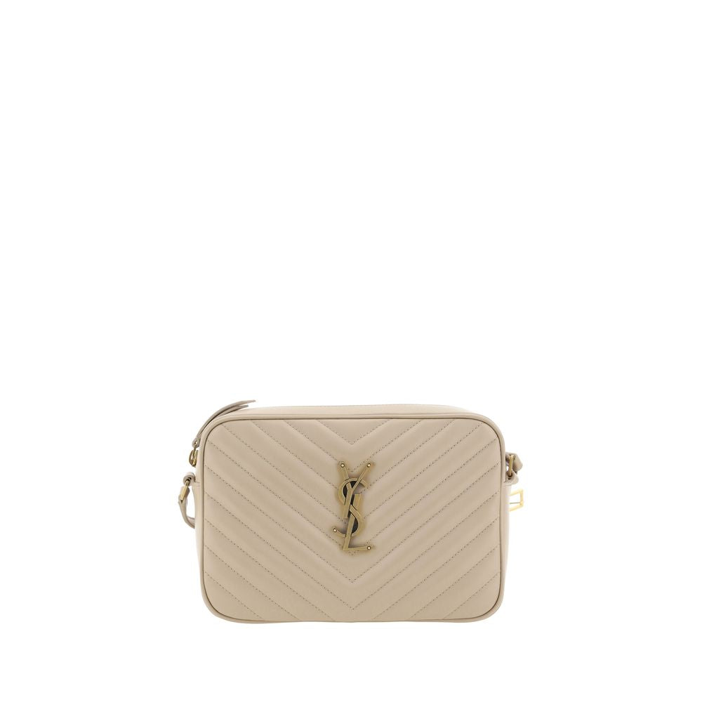 Saint Laurent 100% Calf Leather Bos Taurus shoulder bag in beige