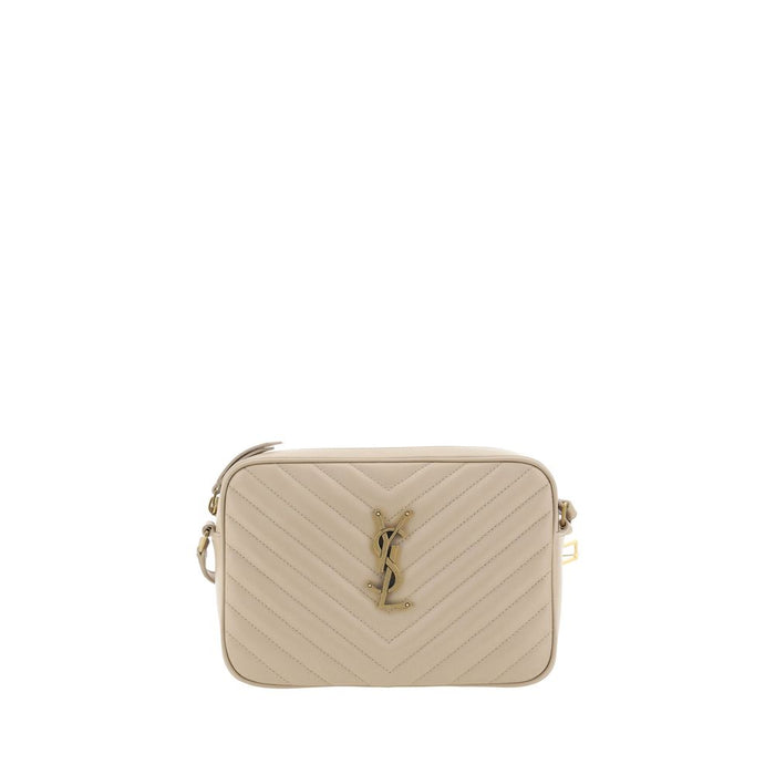 Saint Laurent 100% Calf Leather Bos Taurus shoulder bag in beige