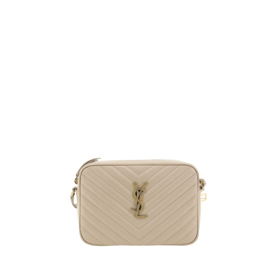 Saint Laurent 100% Calf Leather Bos Taurus shoulder bag in beige