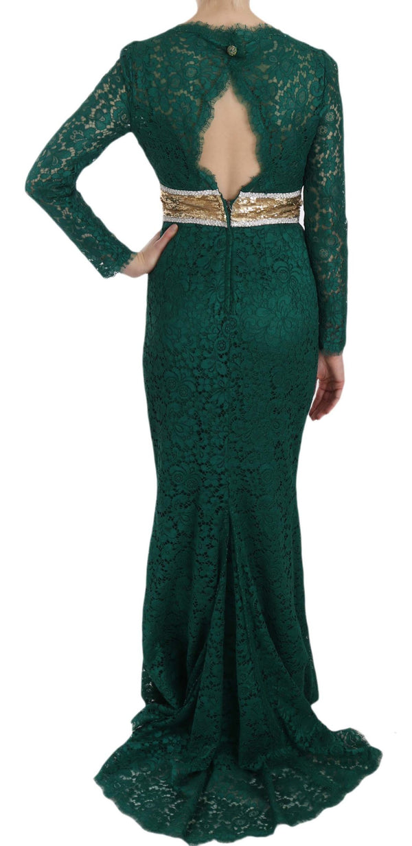 Dolce & Gabbana 39% Rayon 34% Nylon 27% Cotton; Lining: 86% Silk gown in green